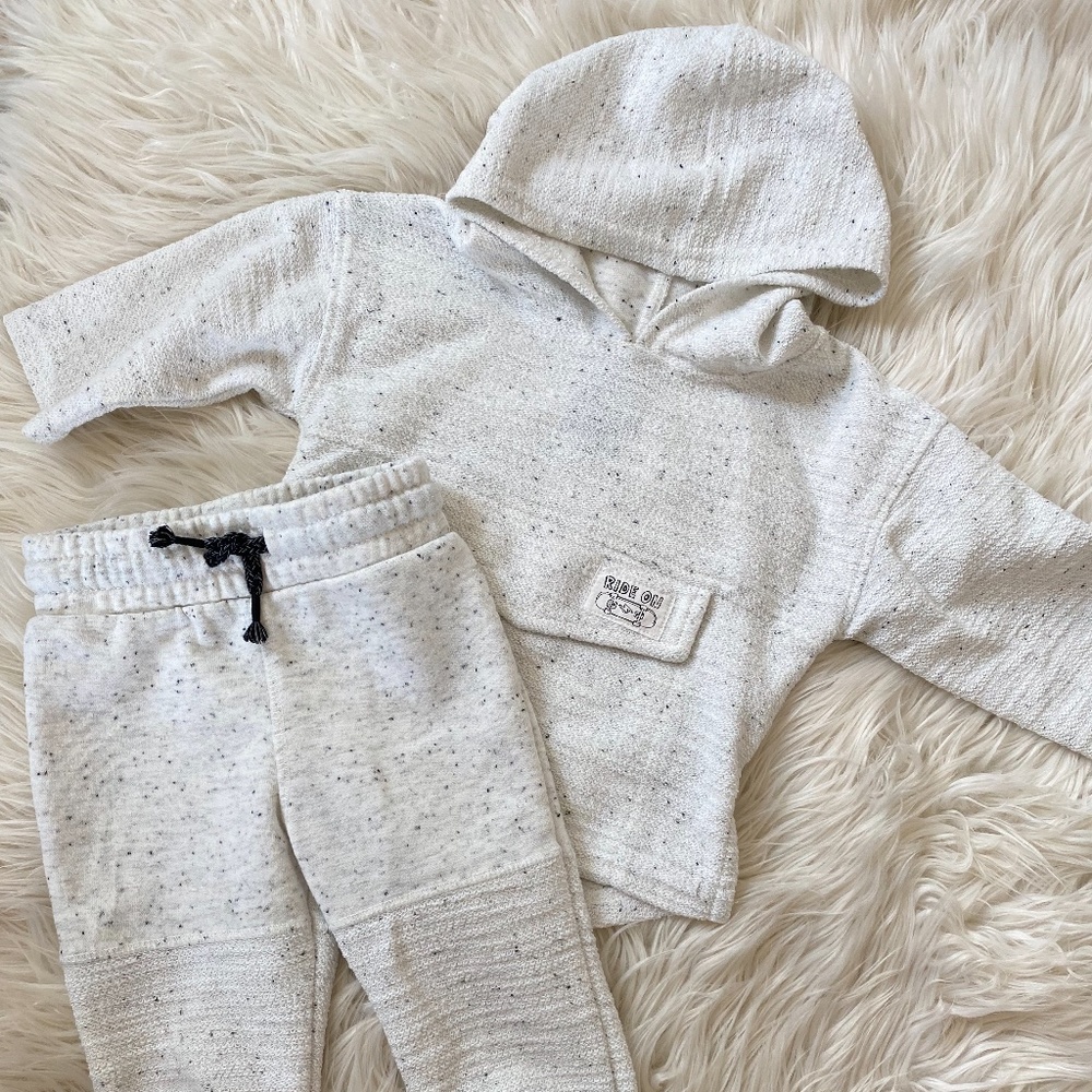 Art Class Speckled White Sweats Set